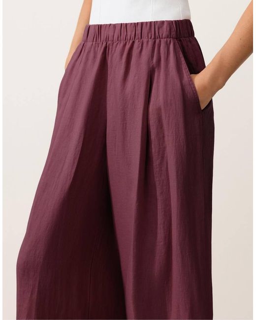 Oysho White 100% Linen Wide Leg Trousers