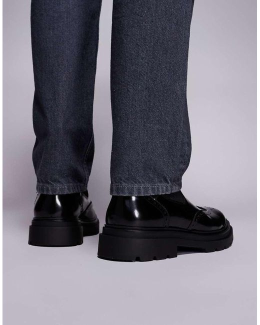 Steve Madden Blue Stancie Chelsea Boots With Brogue Detail for men