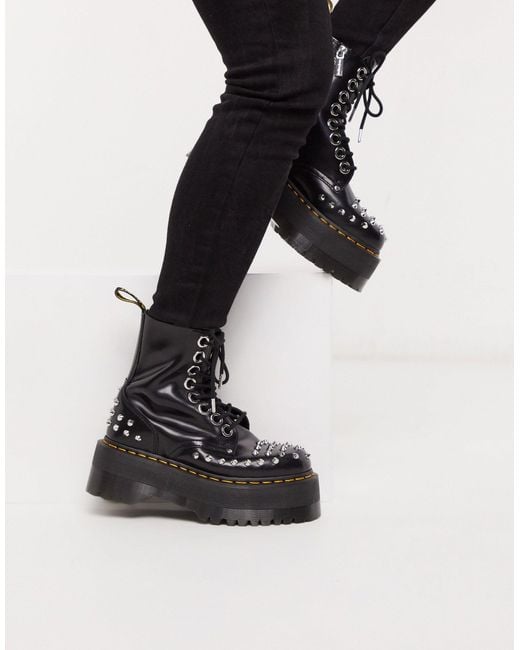 靴 Dr.Martens JADON MAX STUD Dr. Martens Jadon Max Platform Boots Black Buttero Zip Up
