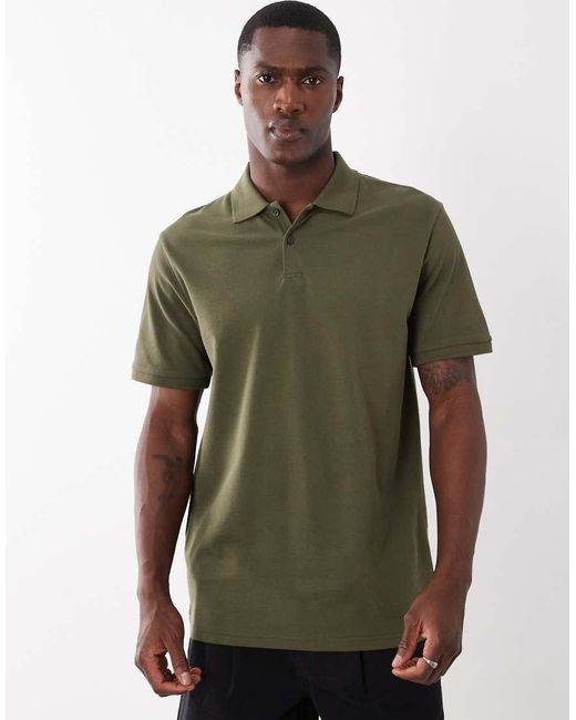 ASOS Green Essentials Regular Fit Polo for men