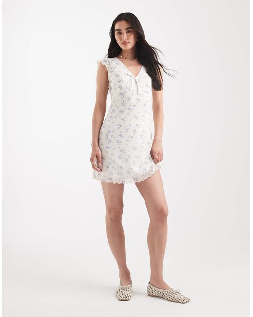 New Look White – kurzes netzstoff-freizeitkleid