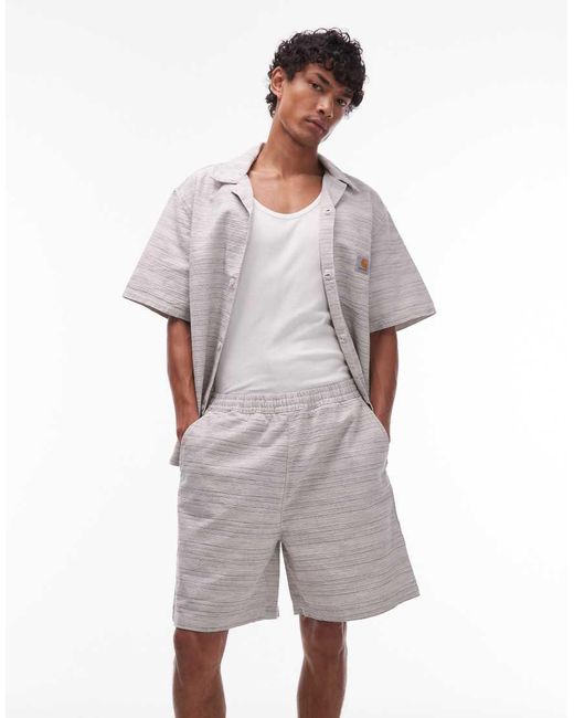 Pantalones Cortos Holgados De Tejido Texturizado Gellar De (Parte De Un Conjunto)-Neutro Carhartt de hombre de color Gray