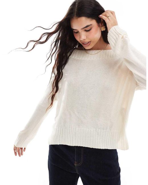 Stradivarius White Off Shoulder Jumper
