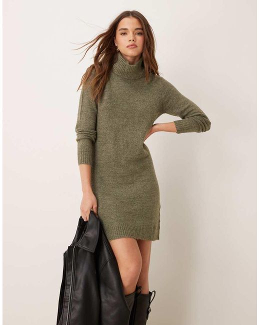 Jdy Natural Roll Neck Knitted Dress