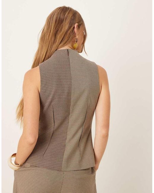 Top De Sastre A Cuadros Variados Con Cuello Alto De (Parte De Un Conjunto) ASOS de color Brown