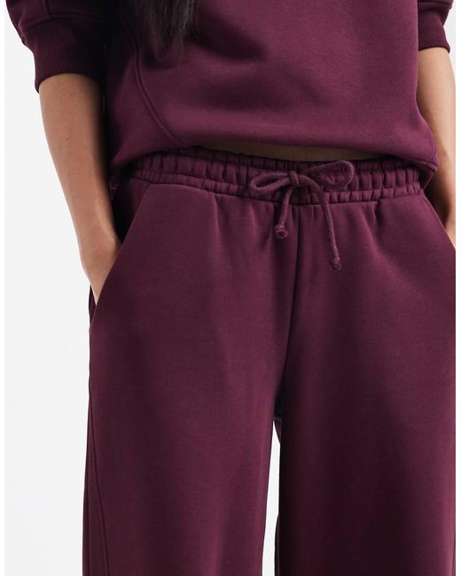ASOS Red Premium 500Gsm Seamed Wide Leg Jogger