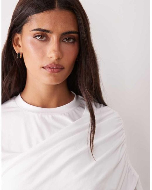 ASOS Blue Short Sleeve Wrap Top