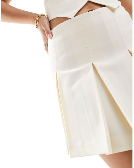 EDITED White Pleated Mini Skirt