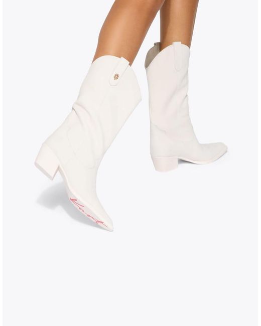 Kurt Geiger White Kc Kiss Cowboy Boot Knee Boots