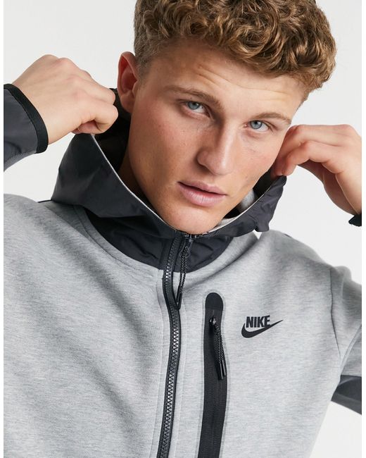 Recuento esclavo Usando una computadora Nike Tech Fleece Full-zip Colourblock Hoodie in Grey for Men | Lyst UK