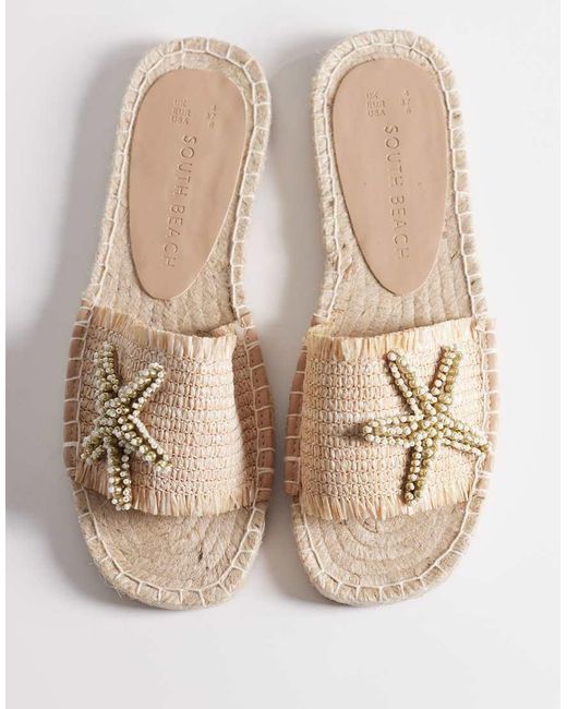 South Beach White Starfish Strap Sandals