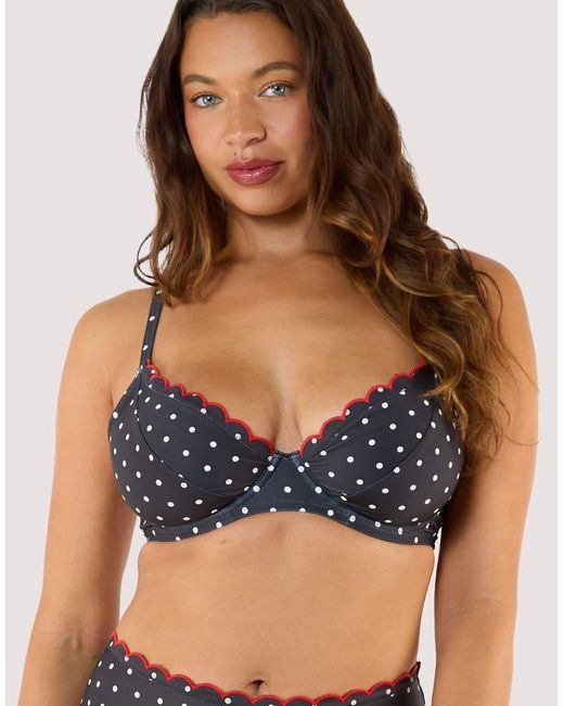 Peek & Beau Blue Dottie Scallop Underwired Plunge Top