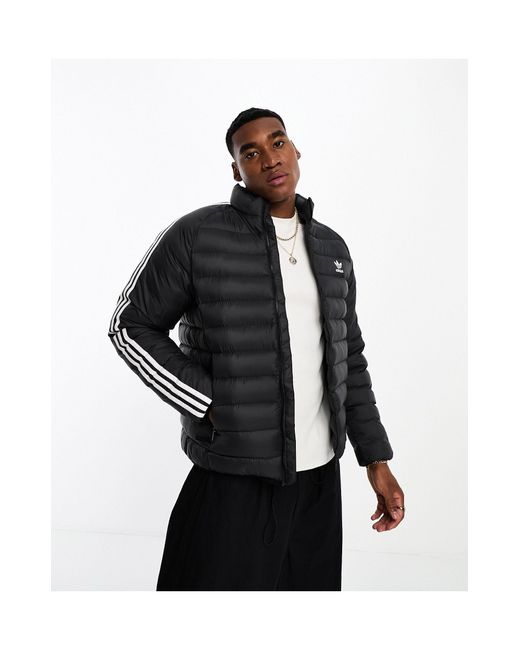Adidas Originals Black 3 Stripe Padded Jacket for men