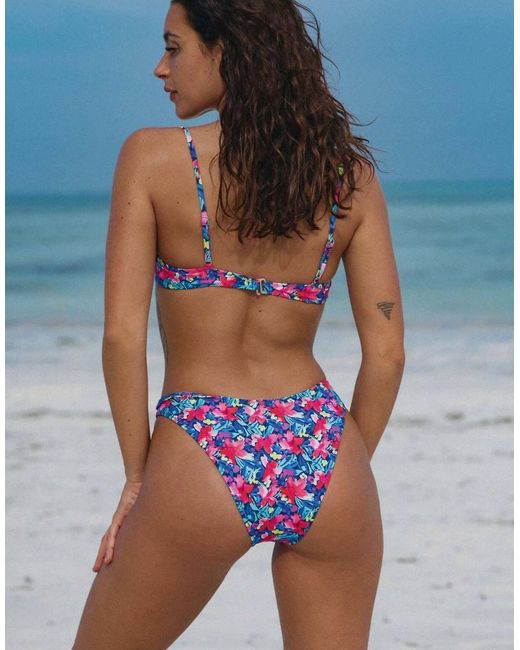 Bright Swimwear Blue Lola Oasis Adjustable Bikini Bottom