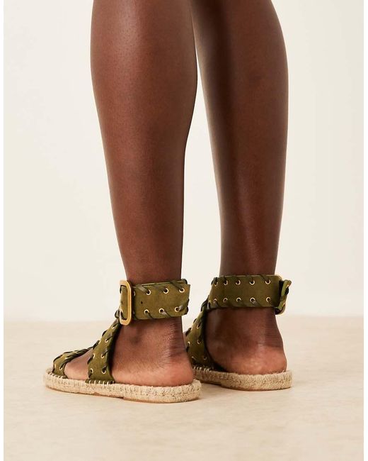ASOS Natural Jazzy Whipstitch Espadrille Sandals