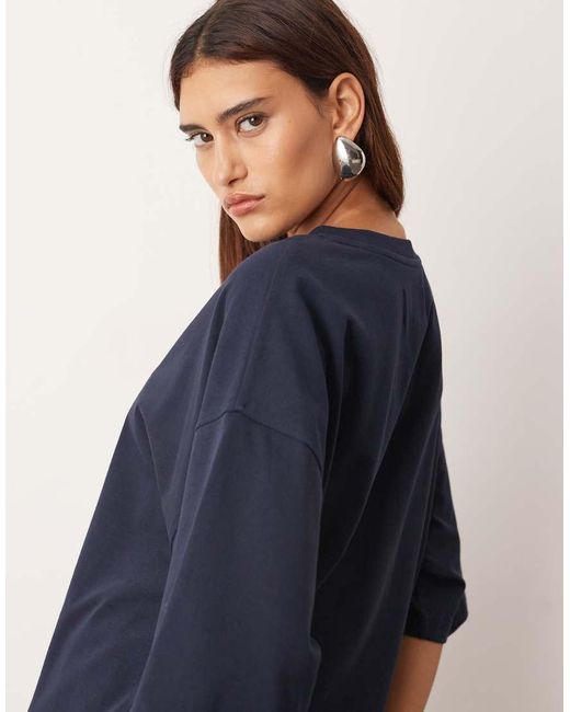 ARRANGE Blue Oversized Premium Heavy Weight T-shirt