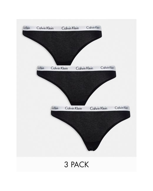 Carousel - confezione da 3 slip di Calvin Klein in Black