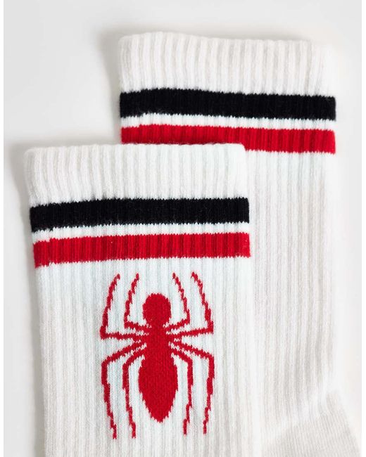 ASOS White Socks With Spiderman Graphic for men
