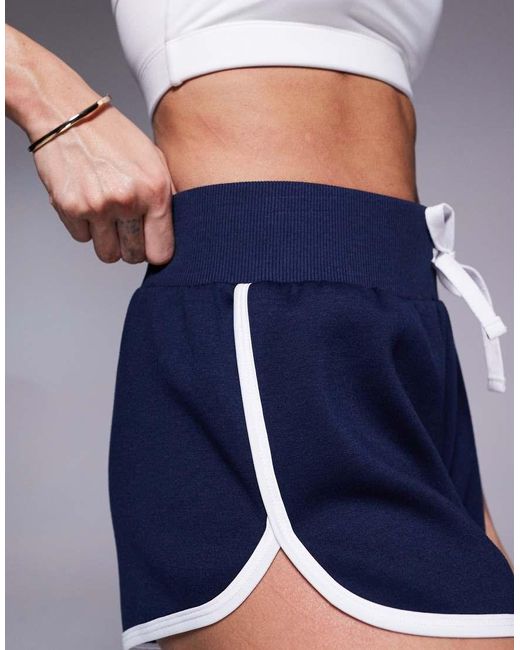 4505 Blue Retro Micro Jersey Running Shorts