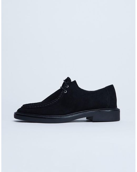TOPSHOP Blue – banks – schnürschuhe aus echtem wildleder