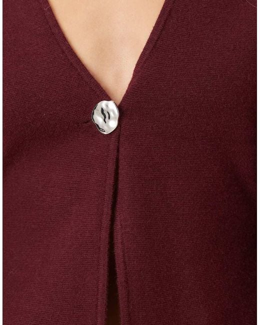 Gina Tricot Purple Sculpt Shaped Knitted Cardigan