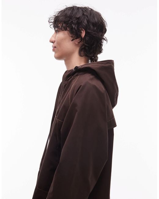 Gramicci Brown Salem Hooded Utility Jacket for men