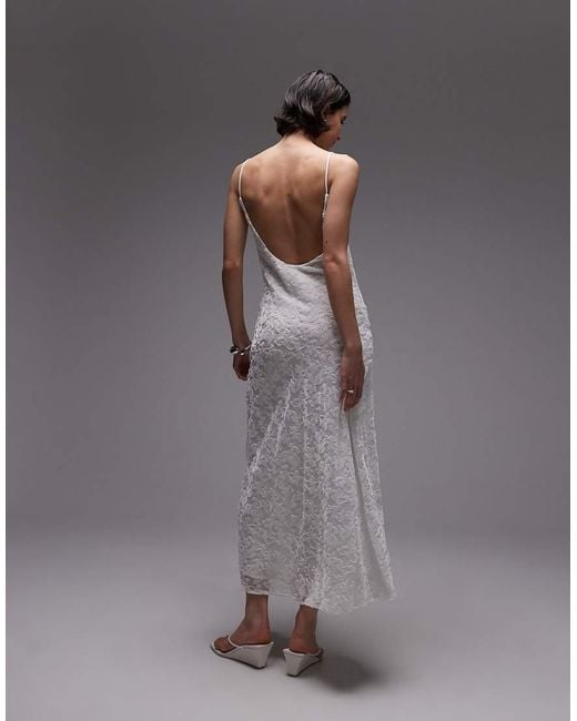 Mango Gray Devore Slip Maxi Dress