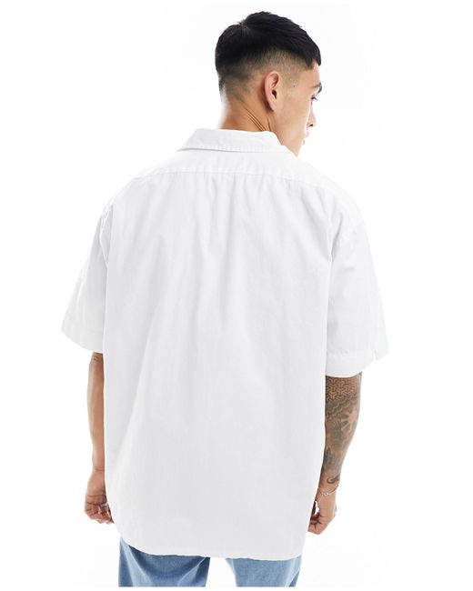 Polo Ralph Lauren White Sport Capsule Logo Pocket Short Sleeve Chino Shirt Big Oversized Fit for men