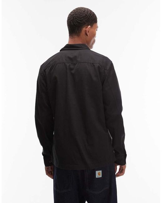 AllSaints Black Spotter Slim Fit Overshirt for men