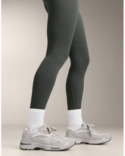 Oysho White 3 Pairs Of Cotton Blend Quarter Sports Socks