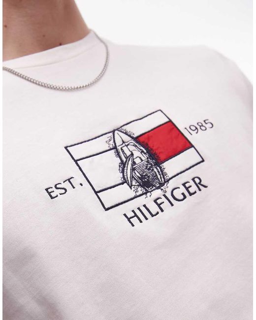 Tommy Hilfiger White Centre Flag T-shirt for men