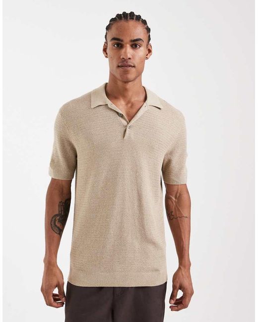 Jack & Jones Natural Premium Knitted Polo for men