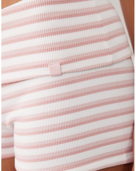 BO+TEE White Bo+tee Foldover Mini Shorts