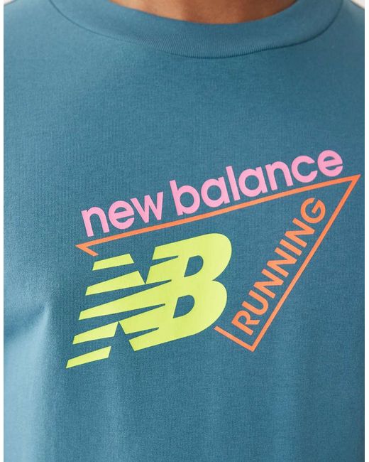 New Balance Blue Classic Tri-Logo T-Shirt for men
