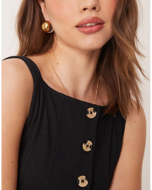 ASOS Black Button Through Jumpsuit