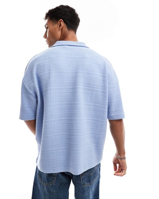 ASOS Blue Oversized Boxy Polo for men