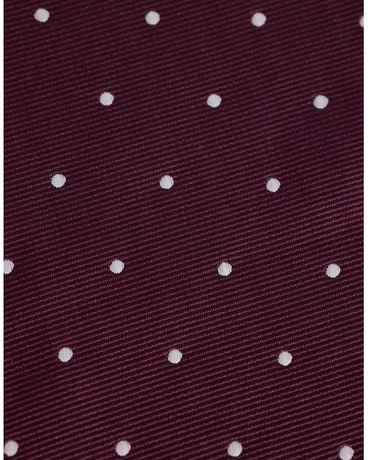 ASOS Purple Polka Dot Tie And Pocket Square for men