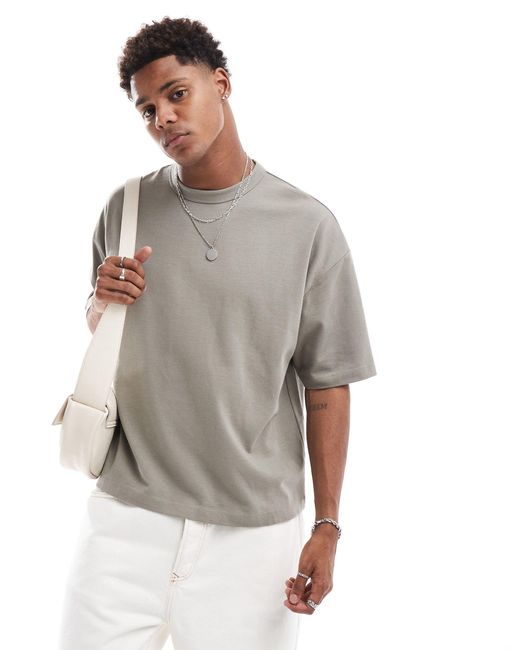 ASOS Gray Boxy Oversized T-shirt for men