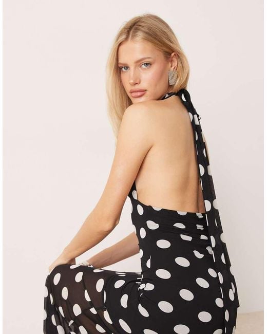 Gina Tricot White Halterneck Dropped Waist Maxi Dress