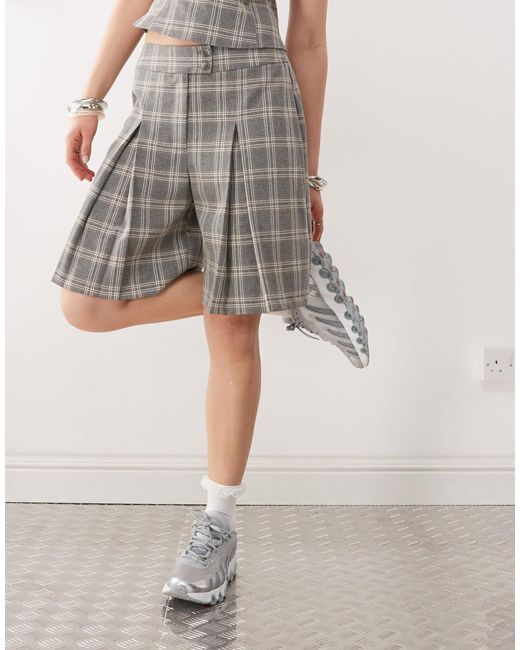 Collusion Multicolor Tailored Co-ord Check Culotte
