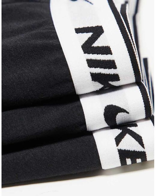 Pack De 3 Calzoncillos Negros Con Cinturillas Blancas De Algodón Elástico De Nike de hombre de color White