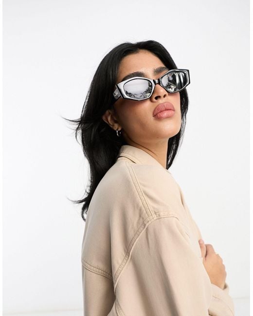ALDO Black Dongre Hexagonal Shape Sunglasses