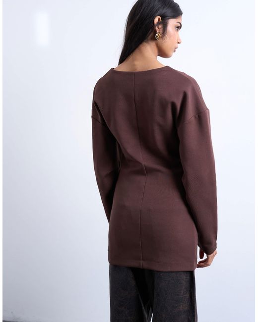 TOPSHOP Purple – tunika-oberteil aus interlock-stoff