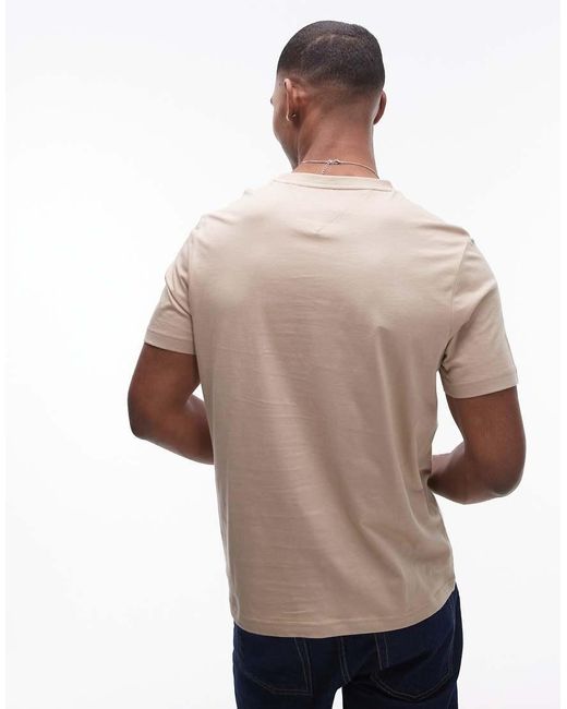 Tommy Hilfiger Pink Centre Stack Linear Logo T-shirt for men