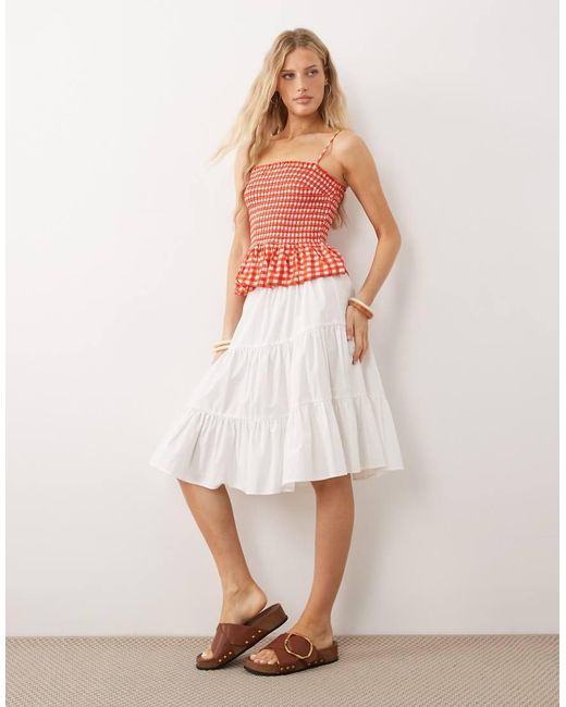 Free People White Sundance Shirred Strappy Top