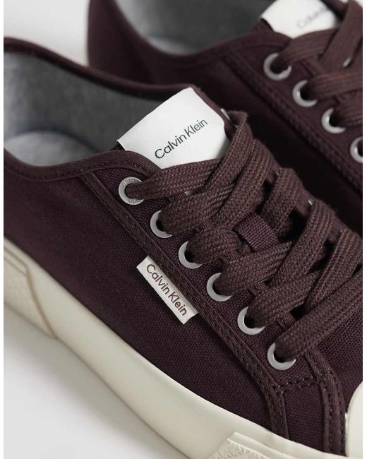 Calvin Klein Brown Chunky Canvas Trainers