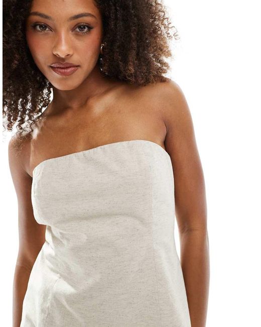 NARRATED White Longline Strapless Top