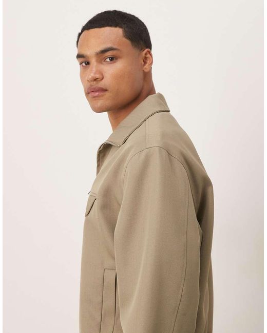 ASOS Natural Smart Co-Ord Relaxed Track Jacket for men