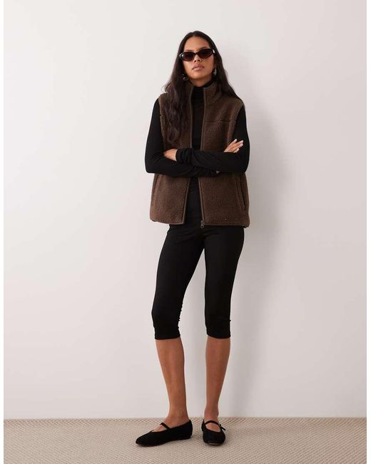 JJ Rebel Brown Zip Through Teddy Vest