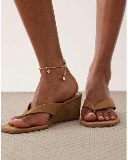 ASOS White Cord Anklet With Fish Charms